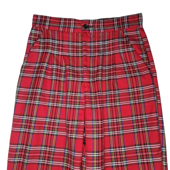 URBAN RENEWAL red plaid high waist tapered pants - Picture 4 of 8